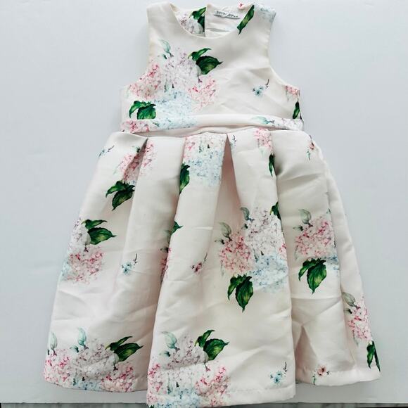 MAMA LUMA Girls Pink Dress Size 9-10 Hydrangea Floral Party Wedding Pageant - Picture 1 of 7